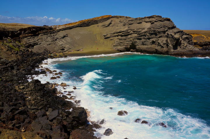 Papakolea Beach, located near Hawaii's Big Island's southern tip, is known for its unique olive green sand, is seen February 28, 2013.