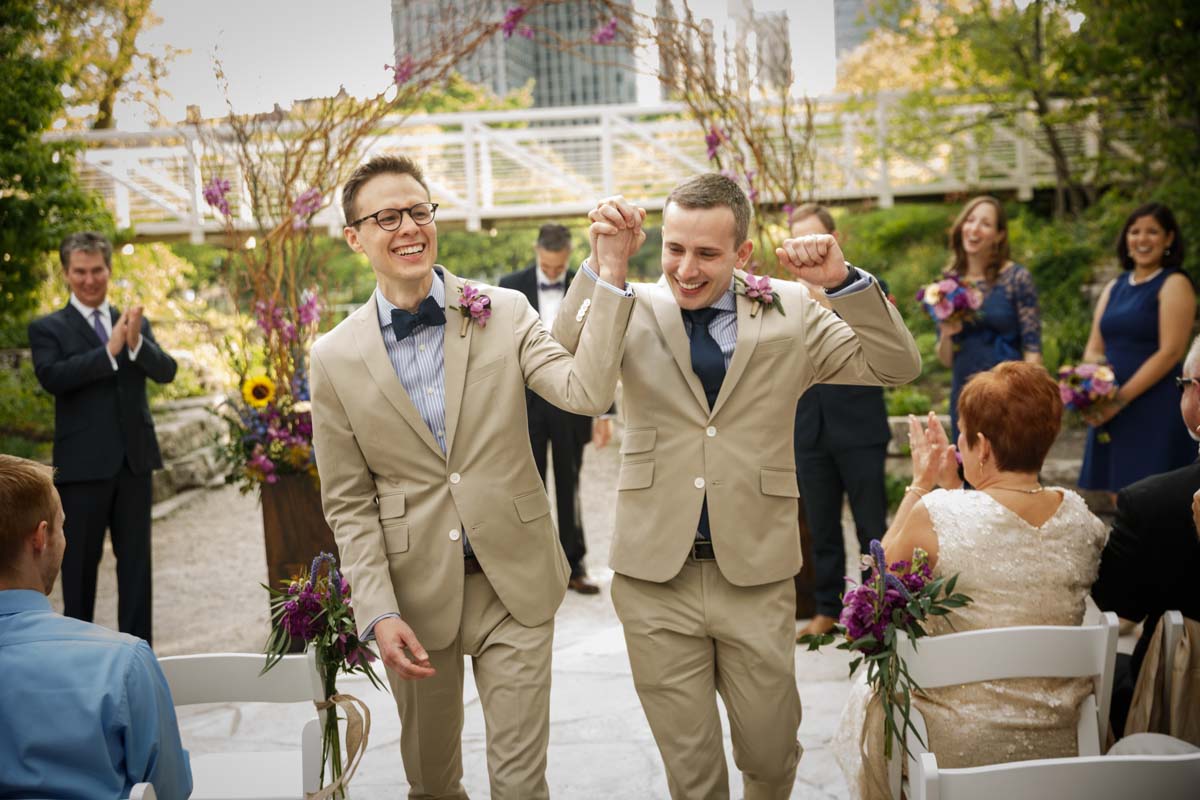 Illinois LGBT Wedding Photography gay couple at the Peggy Notebaert Nature Museum in Chicago