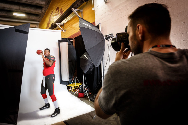 behind the scenes Editorial portrait photography of Tampa Bay Buccaneers Jameis Winston by Chicago Photographer John Gress