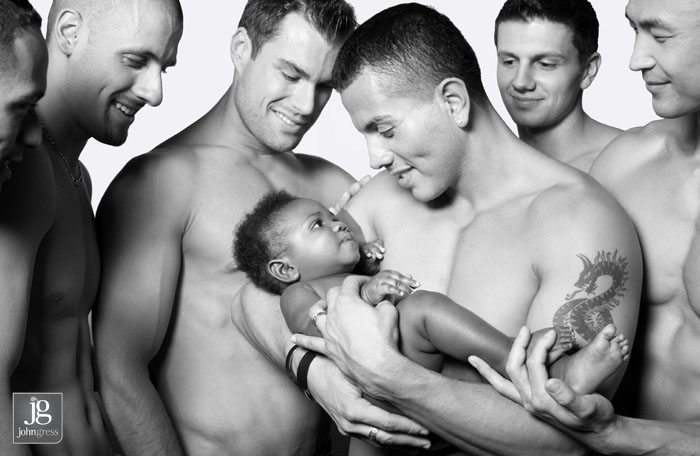 Chicago charity advertising photography male models and a baby