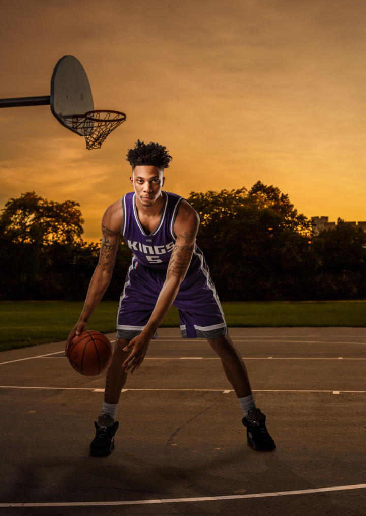 Finished image from my Photoshoot with sacramento kings Malachi Richardson at the panini america nba rookie photoshoot in Elmsford, New York.