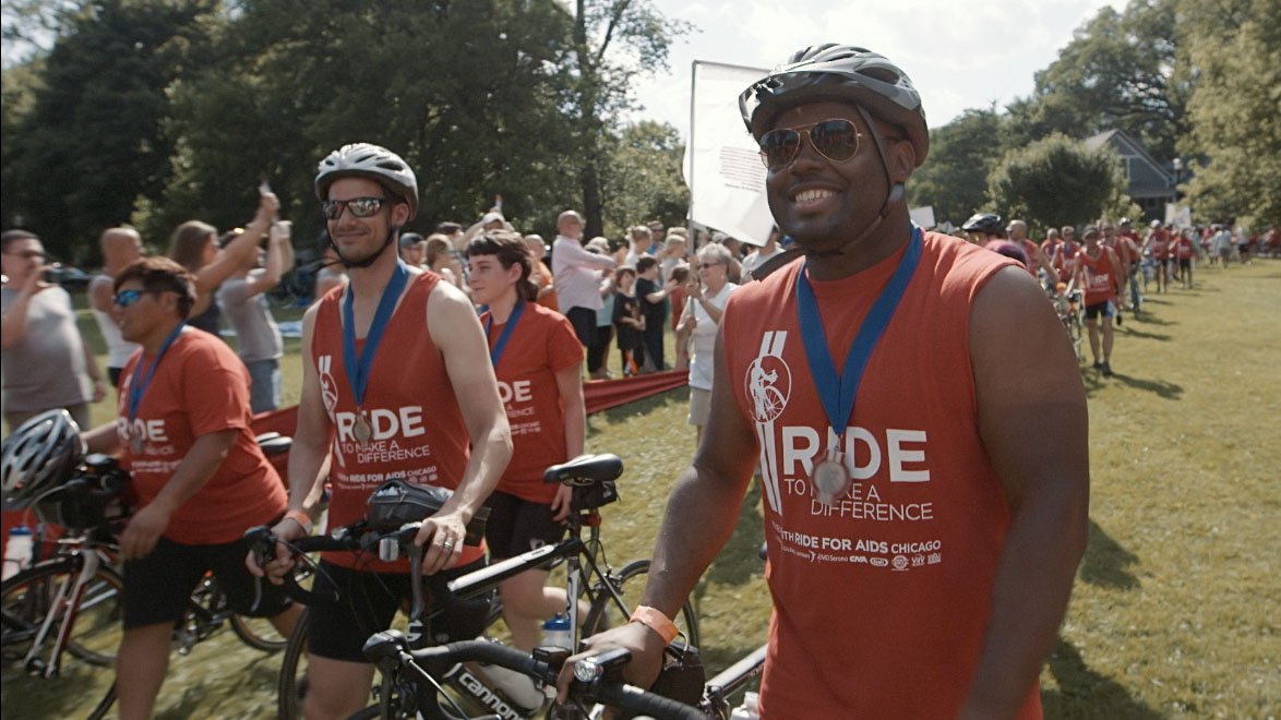 Chicago Documentary Filmmaker captures charity athletes during the RIde for AIDS closing ceremonies