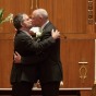 first kiss by Illinois LGBT Wedding Photographer