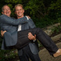 Grooms pose for Chicago Suburban Gay Wedding