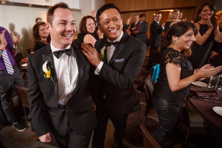 Illinois gay wedding photography: Clemson & Charles get at married at the James Hotel in Chicago