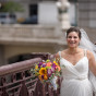 First look wedding photography on the Franklin Orleans Bridge over the Chicago River
