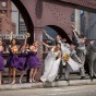 Portrait wedding photography on the Franklin Orleans Bridge over the Chicago River by Photographer John Gress