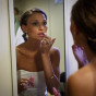 Milwaukee wedding photographer bride gets ready at St. Hedwig Catholic Church