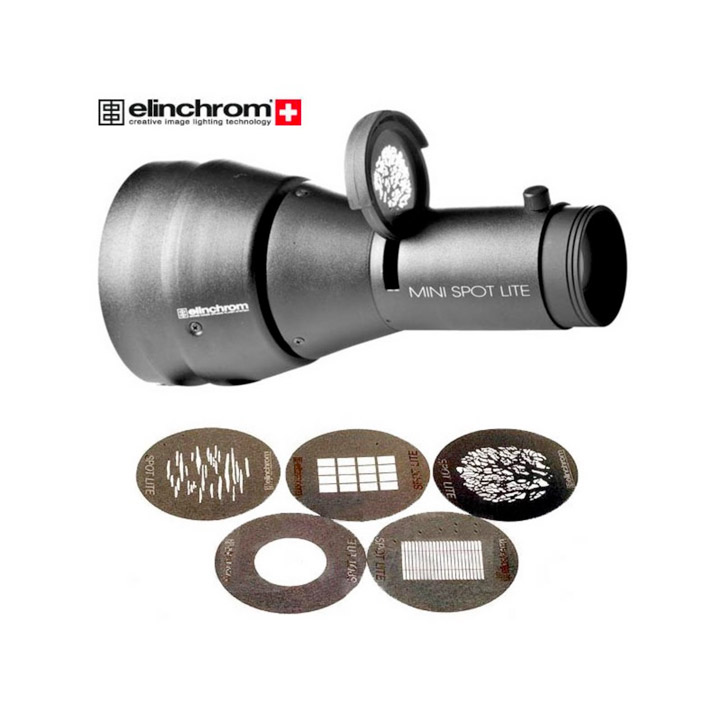 walimex Universal Optical Snoot Elinchrom with 4 colour foils and 4 patterns 