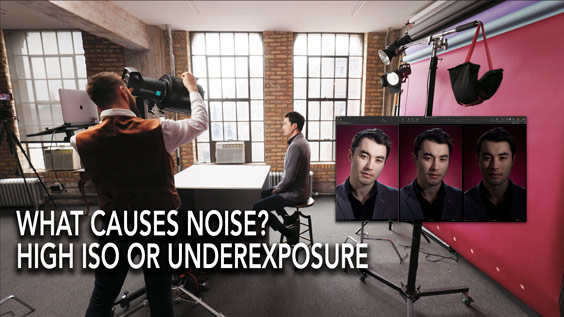 In today's video were going to explore if high ISO or under exposure leads to excessive noise in digital photography, specifically when shooting in the photo studio at ISO 100, 200 400 and 800 with the Canon EOS R5 camera. We will also look at how these files look with and without Capture One's default noise processing