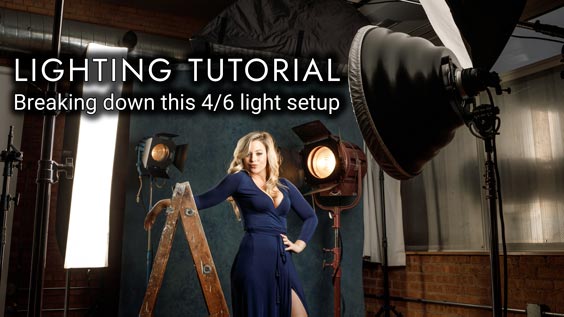 In this week's video I breakdown how I created this full body portrait using 4 flashes and two Mole Richardson constant lights.