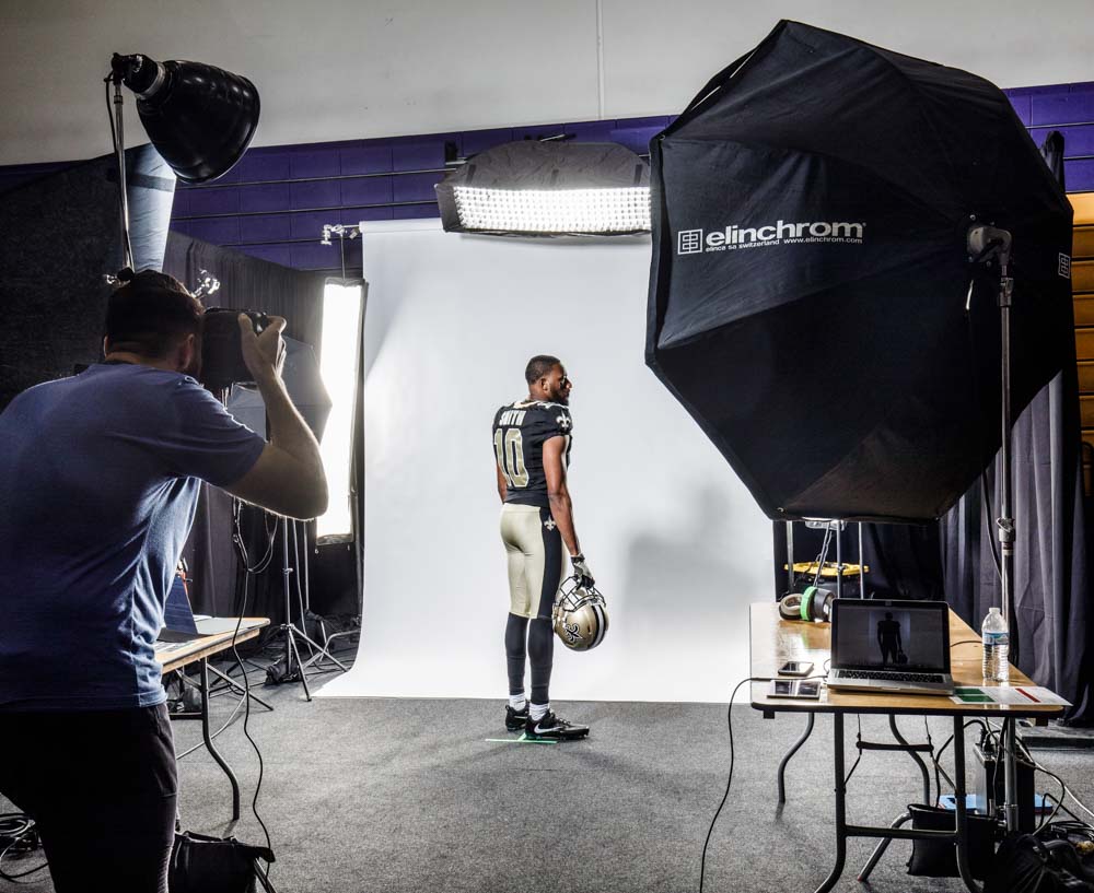 Sports lifestyle photography of the top NFL rookies for Panini America