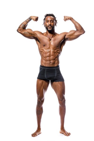 Chicago male model digitals flexing