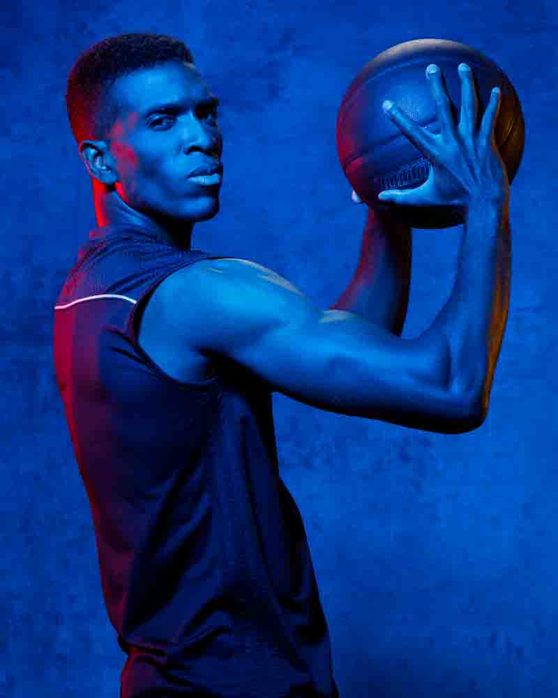 Dynamic color play in Ken's athletic shoot