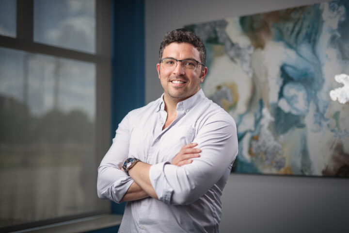 Professional headshot of an executive in Skokie office building, exemplifying the high-quality results you can expect from John Gress Photography