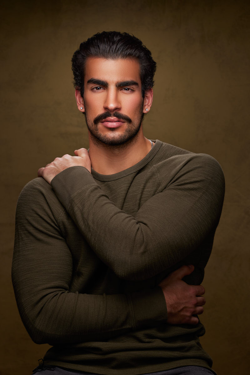 Male model comp card in Chicago
