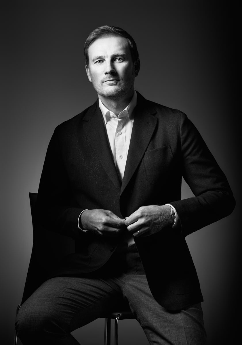 Creative black and white executive portrait in Chicago for Tusker rebrand